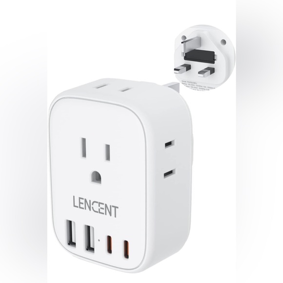 lencent Other - LENCENT US to UK Ireland Travel Plug Adapter, Grounded Type G Outlet Adaptor wit